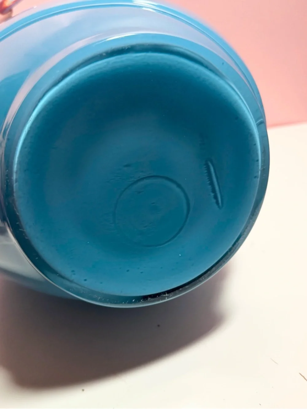 Vintage 80s retro art deco large vibrant blue vase - Picture 5 of 8